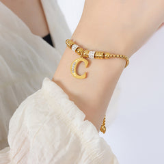 18K Gold-Plated Initial Charm Bracelet
