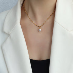 Pearl-Look Pendant Necklace or Stud Earrings