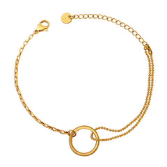 Circle Detail Double-Chain Bracelet
