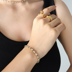 Colored Cubic Zirconia Necklace or Bracelet