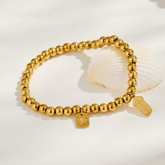 Gold-Tone Beaded Tag Charm Bracelets