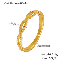 18K Gold-Plated Sculptural Open Ring Designs