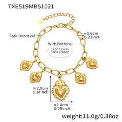 Heart and Bead Charm Necklace, Bracelet or Earrings