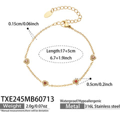 18K Gold-Plated Color Heart Cubic Zirconia Jewelry