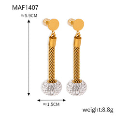 Gold-Tone Heart Stud Geometric Drop Earrings