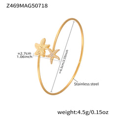 Gold-Tone Ocean or Insect Open Cuff Bracelet