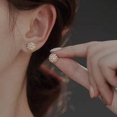 Marielle Vintage-Inspired Pearl Pavé Stud Earrings No. 294523