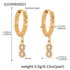 18K Gold-Plated Cubic Zirconia Charm Hoop Designs