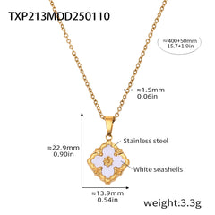 18K Gold-Plated Floral Inlay Necklace, Bracelet or Earrings