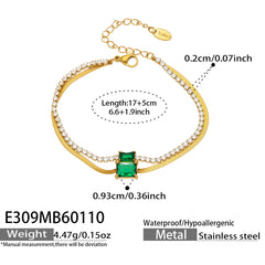 Cubic Zirconia Layered Chain Bracelet