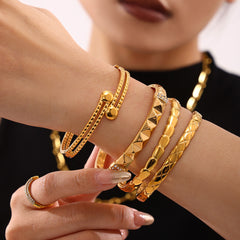 18K Gold-Plated Statement Bangle Designs