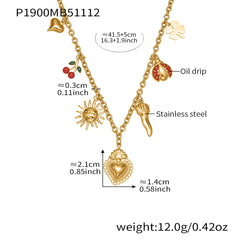 Toggle & Mixed Charm Stainless Steel Necklaces