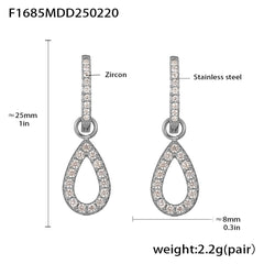 Cubic Zirconia Geometric Drop Earrings