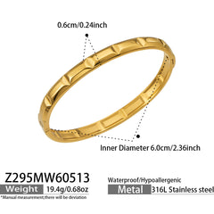 18K Gold-Plated Polished Geometric Bangle