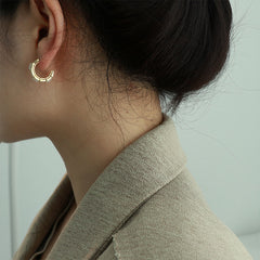 Daphne Vintage-Inspired Cat's-Eye Snake Hoop Earrings