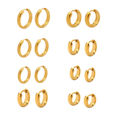 Polished Round Hoop Earring Collection