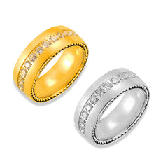 Textured Sparkling Band Ring