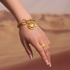 18K Gold-Plated Coin Toggle Bracelet