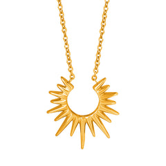 Gold-Tone and Silver-Tone Sunburst Pendant Necklace