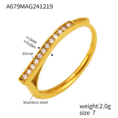 18K Gold-Plated Cubic Zirconia Open Band Ring