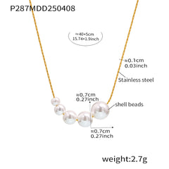 Pearl-Look Five Bead Necklace