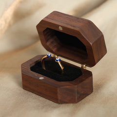 Blue Enamel Evil Eye Open Ring