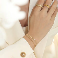 Double-Layer Flat Chain Bracelet