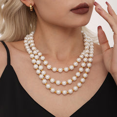 Large Faux Pearl Bead Necklace