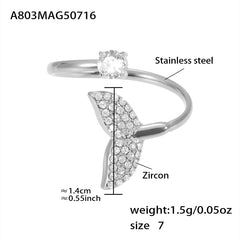 Ocean Motif Cubic Zirconia Open Ring Designs