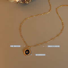 Gold-Tone Celestial Oval Pendant Necklace