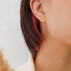 18K Gold-Plated Fine Chain Threader Earrings