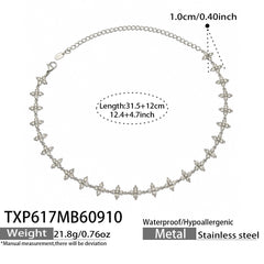 18K Gold-Plated Color Cubic Zirconia Flower Jewelry