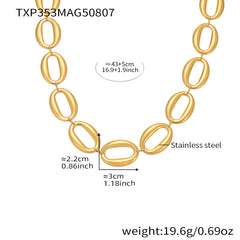 Polished Oval Link Necklace and Bracelet