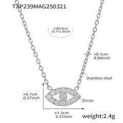 Eye-Motif Cubic Zirconia Necklace & Bracelet