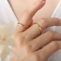 Colored Cubic Zirconia Stacking Band Ring