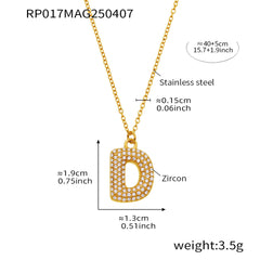 Cubic Zirconia Initial Pendant Necklace