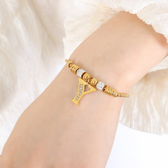 18K Gold-Plated Initial Charm Bracelet