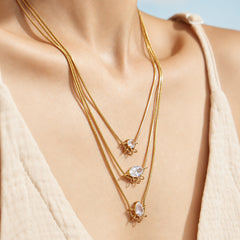 Gold-Tone Cubic Zirconia Drop Pendant Necklaces