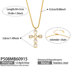 Cubic Zirconia Cross Necklace or Pendant