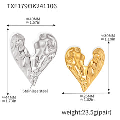 Sculptural Heart Pendant Necklace or Asymmetric Earrings