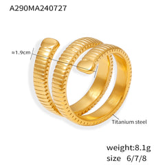 18K Gold-Plated Ribbed Open Ring