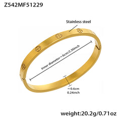 Polished Enamel or Coin Detail Bangle Bracelet