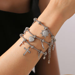 Mixed Charm Box Chain Bracelet