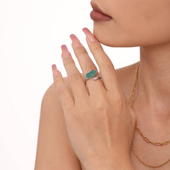 Colored Cubic Zirconia Open Ring