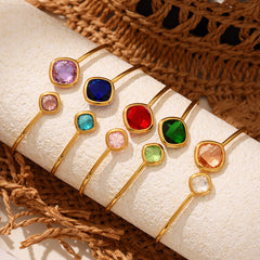 Czech Glass Two-Accent Open Cuff
