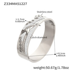 Cubic Zirconia Wide Geometric Bangle Designs