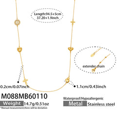 Long Layered Charm Necklace Designs