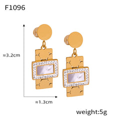 Gold-Tone Geometric Inlay Jewelry