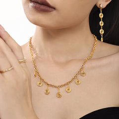 Ribbed Disc Necklace, Anklet or Earrings
