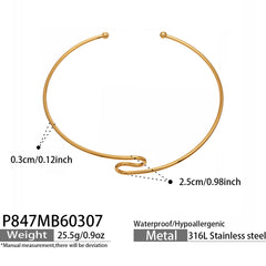 Gold-Tone Open Sculptural Collar Necklace